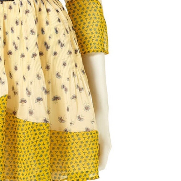 TOPSHOP Yellow Buttercream Flower Patch Dress - Picture 2 of 9